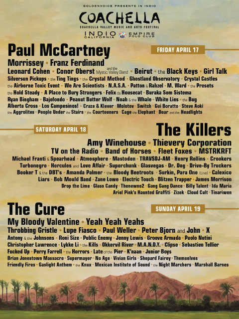 COACHELLA ANNOUNCES LINE UP ADDITIONS