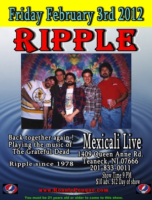 Ripple to Reunite at Mexicali Live on 2/3/2012