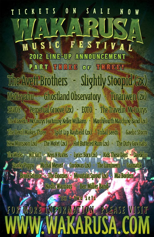 Wakarusa 2012:  Line-up Announcement | Part III – Avett Bros, Matisyahu