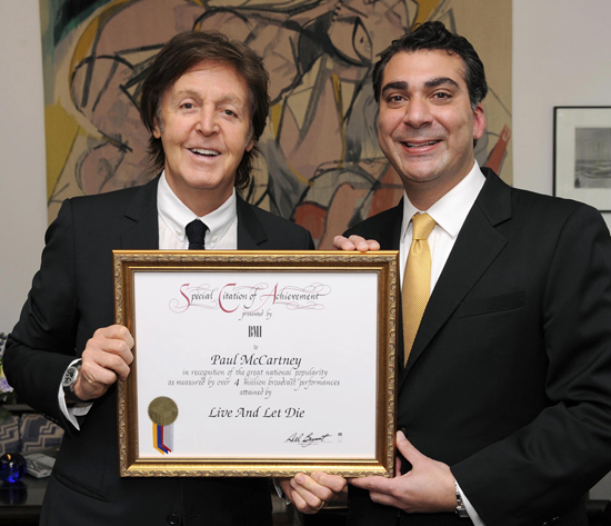Sir Paul McCartney's 'Live and Let Die' Honored by BMI