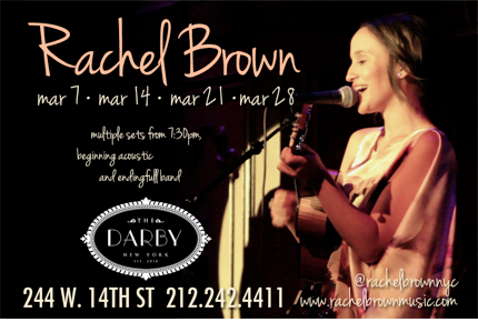 Rachel Brown To Perform at The Darby in NYC