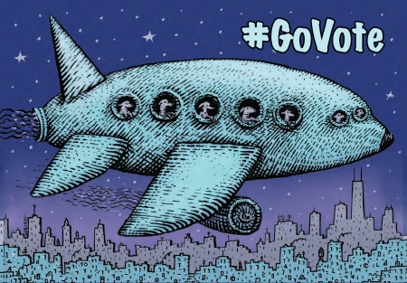 Jim Pollock Illustrates HeadCount "#GoVote" Postcards at Phish Shows