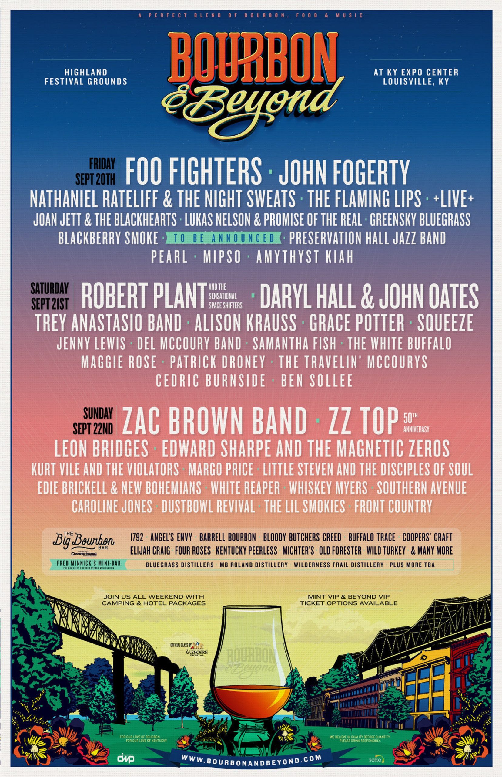 Robert Plant, Greensky Bluegrass, Lukas Nelson, Trey Anastasio, ZZ Top, and more to Perform at Bourbon & Beyond