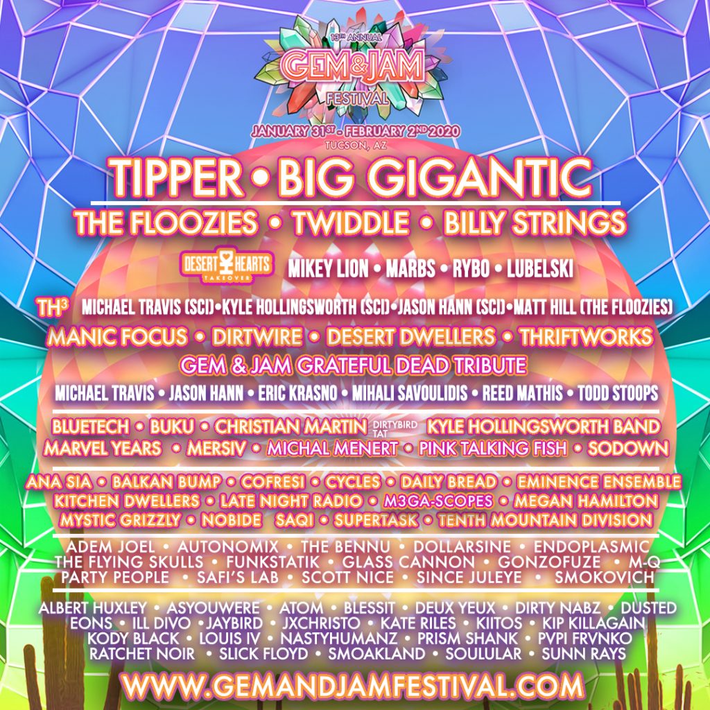 GEM & JAM ANNOUNCES ALL-STAR LINEUP FOR SECOND ROUND, RETURNING TO TUCSON, ARIZONA