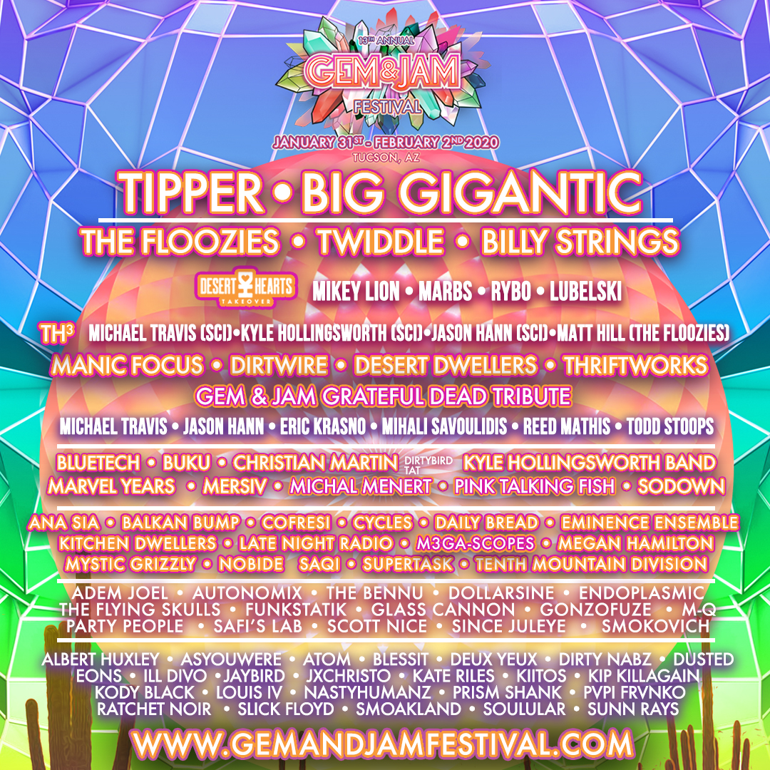 GEM & JAM ANNOUNCES ALL-STAR LINEUP FOR SECOND ROUND, RETURNING TO TUCSON, ARIZONA