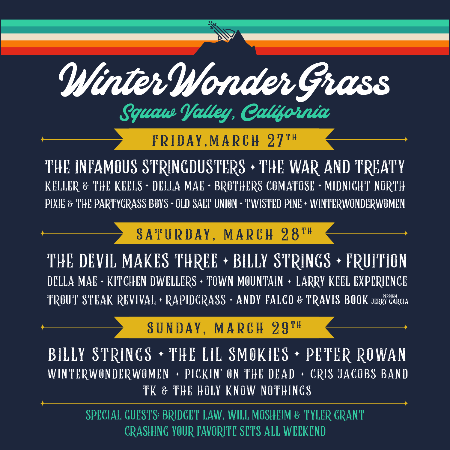 The Devil Makes Three, Infamous Stringdusters & Billy Strings Headline California-Edition of WinterWonderGrass