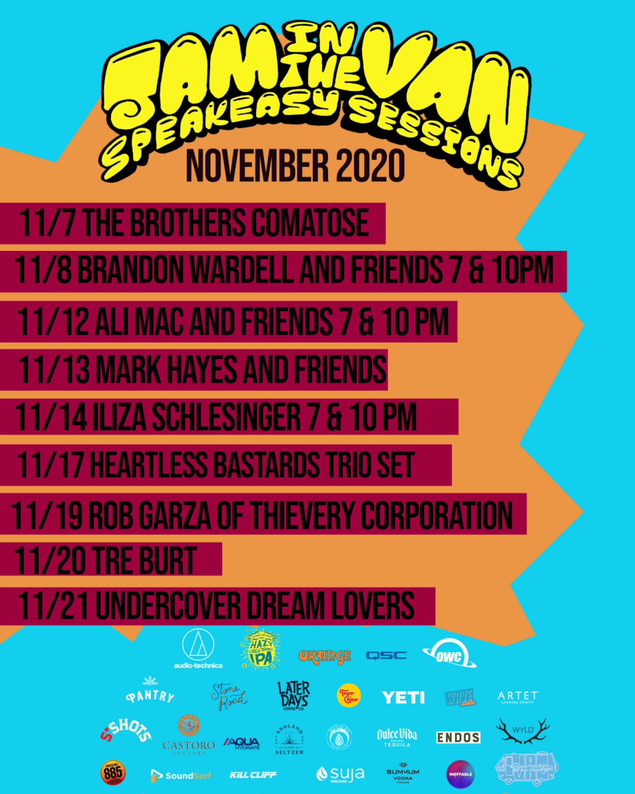 Jam In The Van Announces November Lineup for Speakeasy Sessions