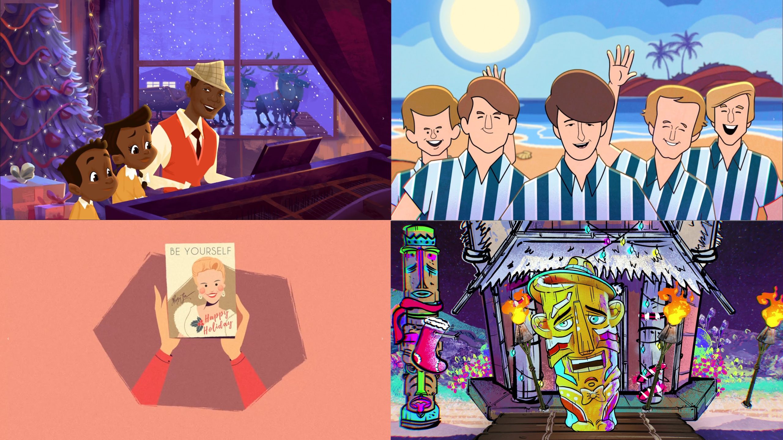 The Beach Boys, Bing Crosby, Nat King Cole and Peggy Lee Receive Official Animated Videos For Some Of Their Biggest Holiday Hits