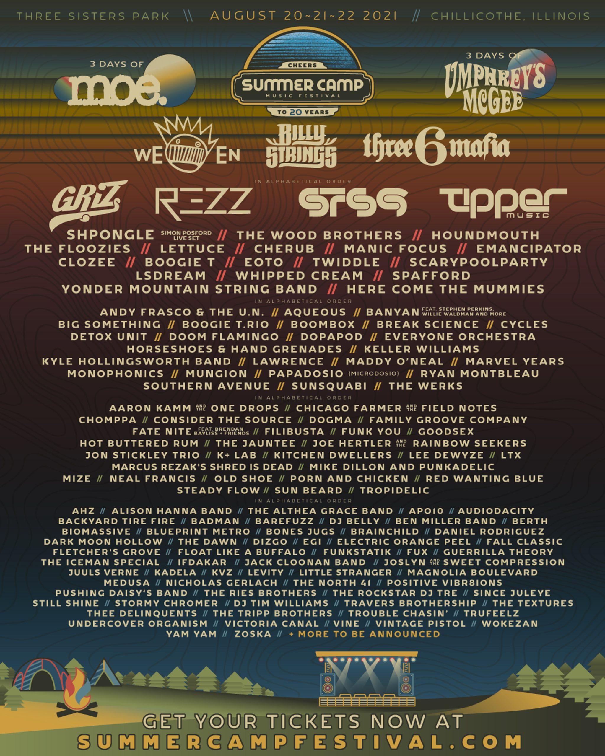 Summer Camp Music Festival Artist Announcement for New August 2021 Date