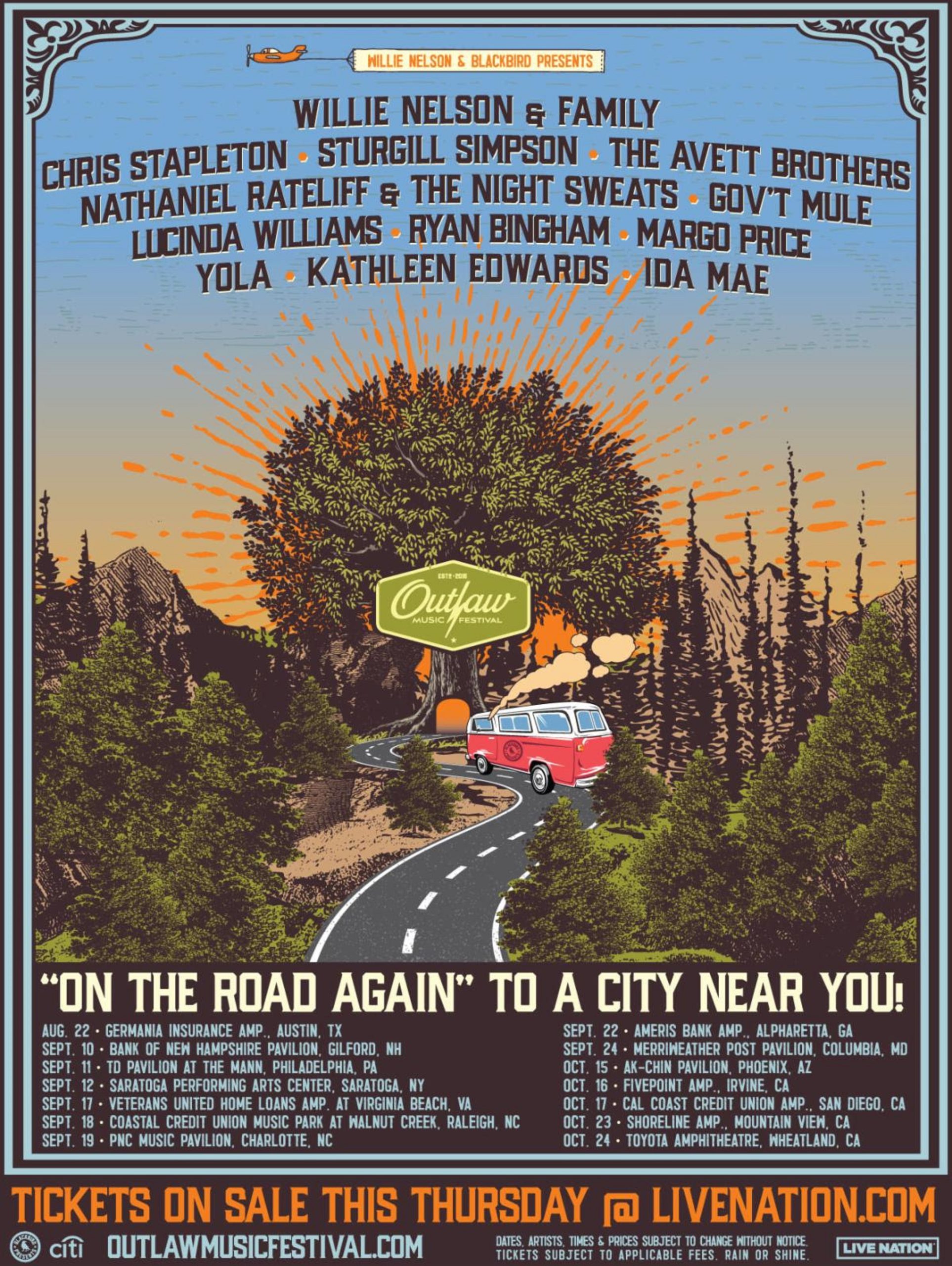 Willie Nelson, family & friends back on the road again with Outlaw Music Festival Tour