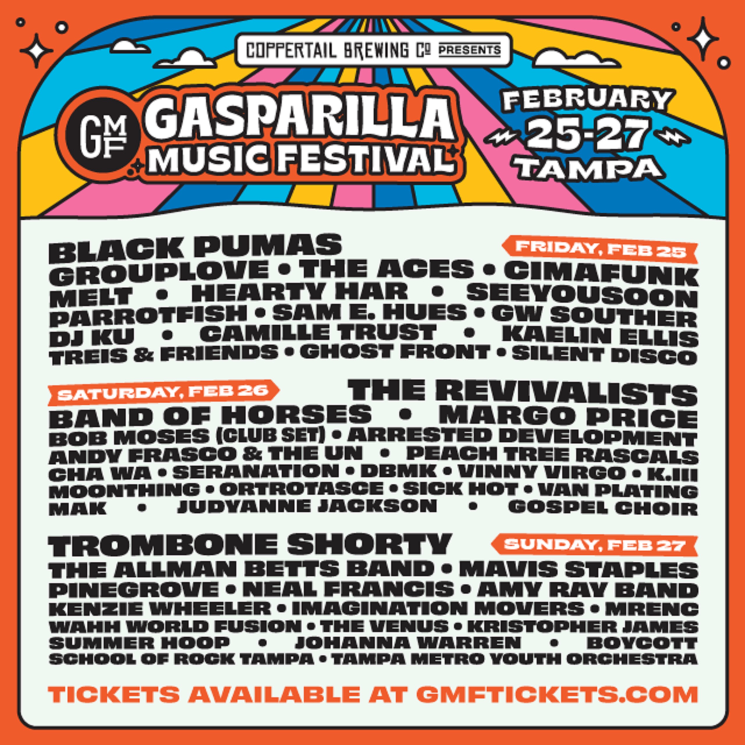 Gasparilla Music Festival Lineup Additions – February 25-27
