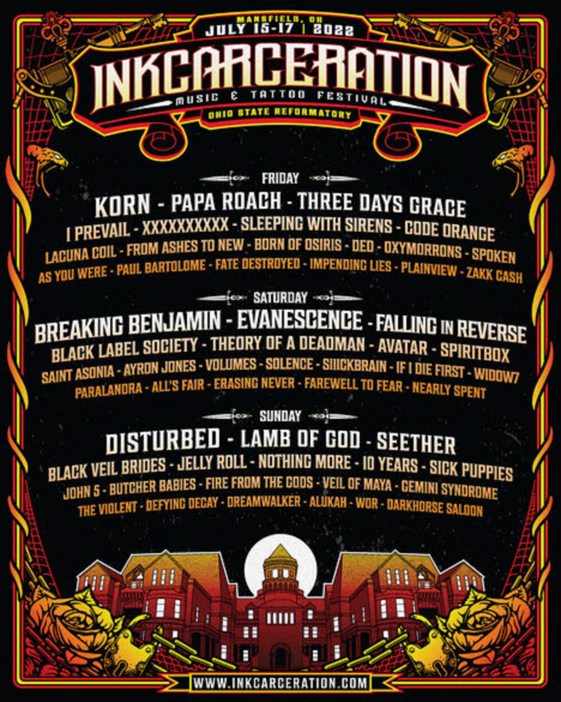 Inkcarceration Music & Tattoo Festival Returns July 15-17, 2022