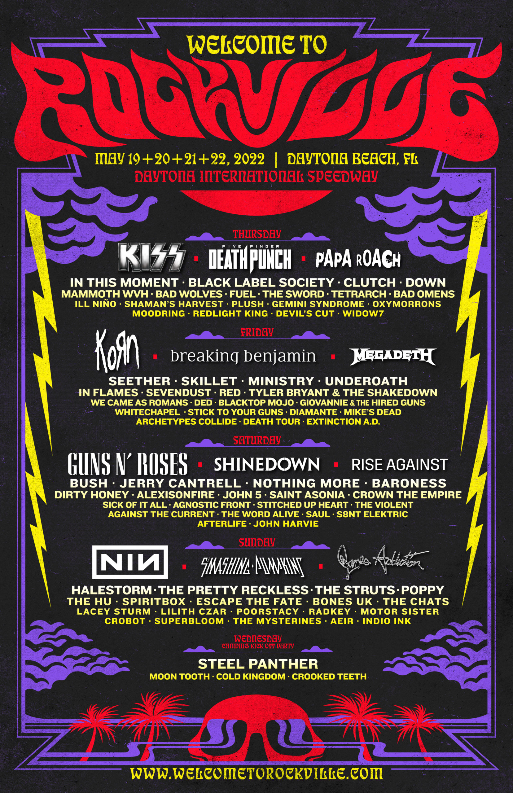 Welcome To Rockville 2022 Announces Music Performance Times, Onsite Experiences And Food & Beverage Offerings
