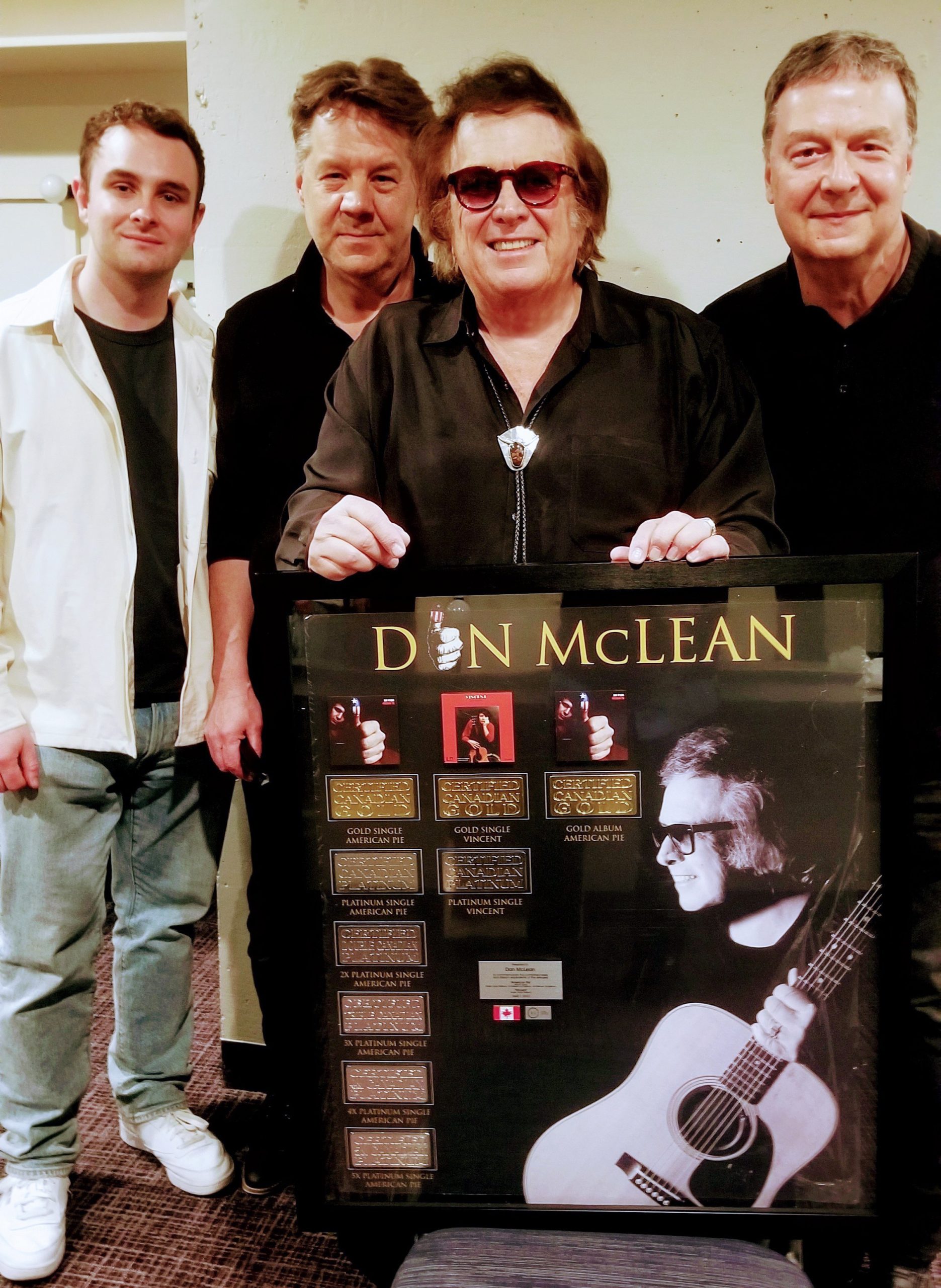 DON McLEAN AWARDED WITH MULTI-PLATINUM AWARD FOR "AMERICAN PIE" AND PLATINUM AWARD FOR "VINCENT" BY UNIVERSAL MUSIC CANADA
