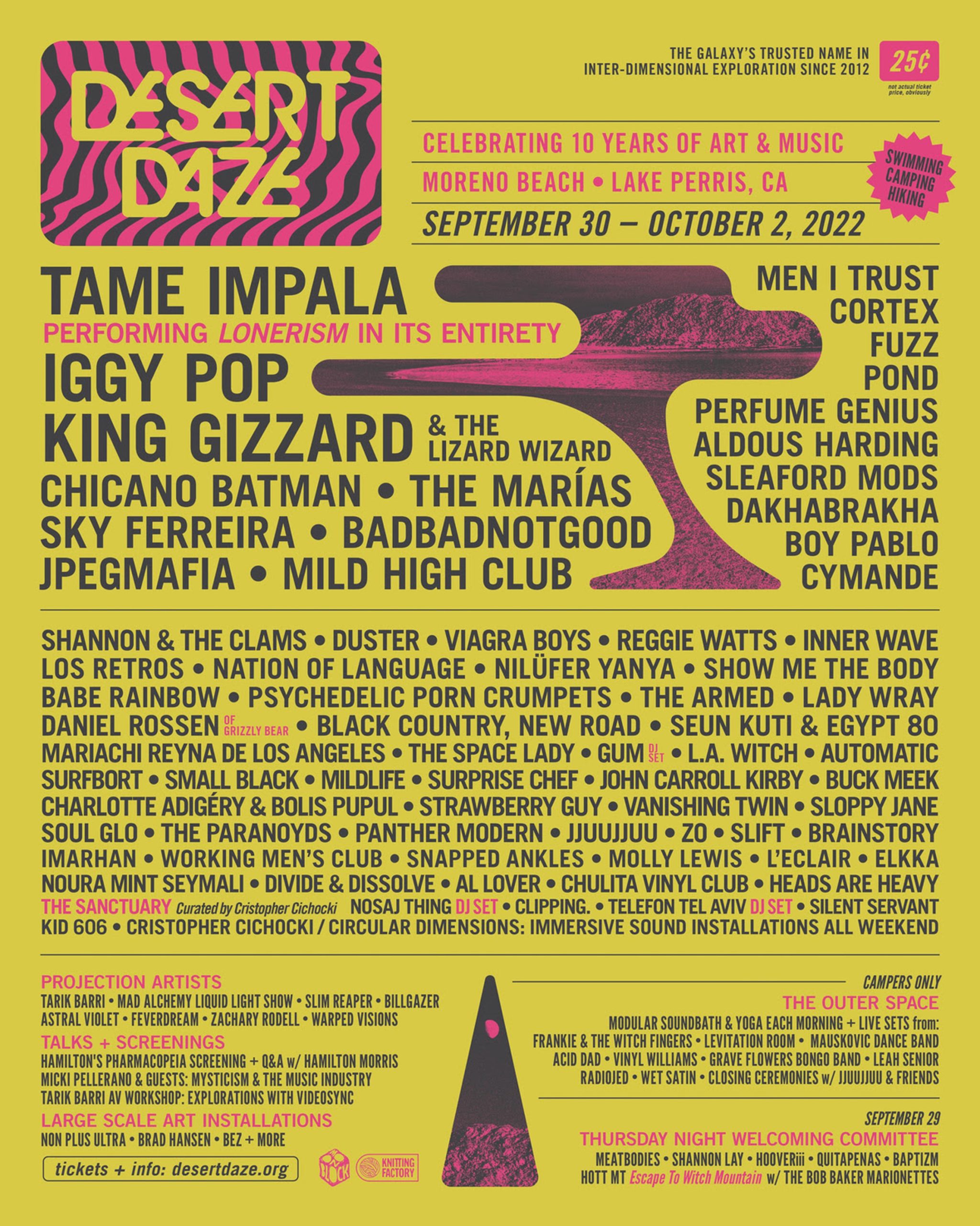 DESERT DAZE CELEBRATES 10 YEARS OF ART & MUSIC; ANNOUNCES 2022 LINEUP