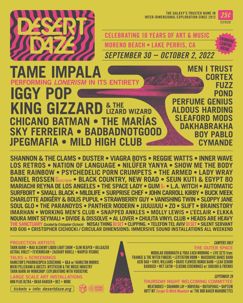 DESERT DAZE CELEBRATES 10 YEARS OF ART & MUSIC; ANNOUNCES 2022 LINEUP