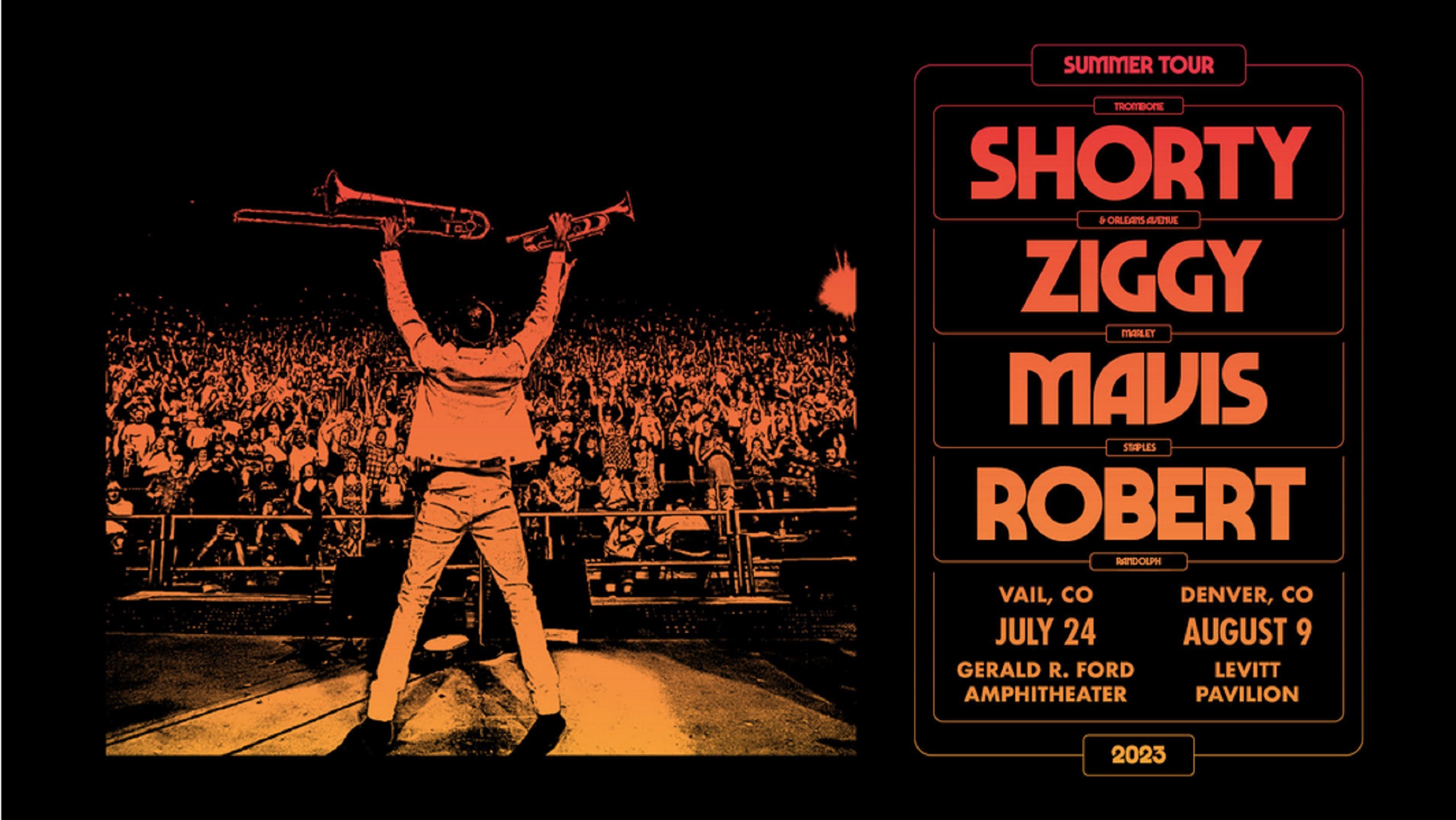 Trombone Shorty Announces 2023 Summer Amphitheater Tour Featuring Mavis Staples, Robert Randolph Band + co-headliner Ziggy Marley