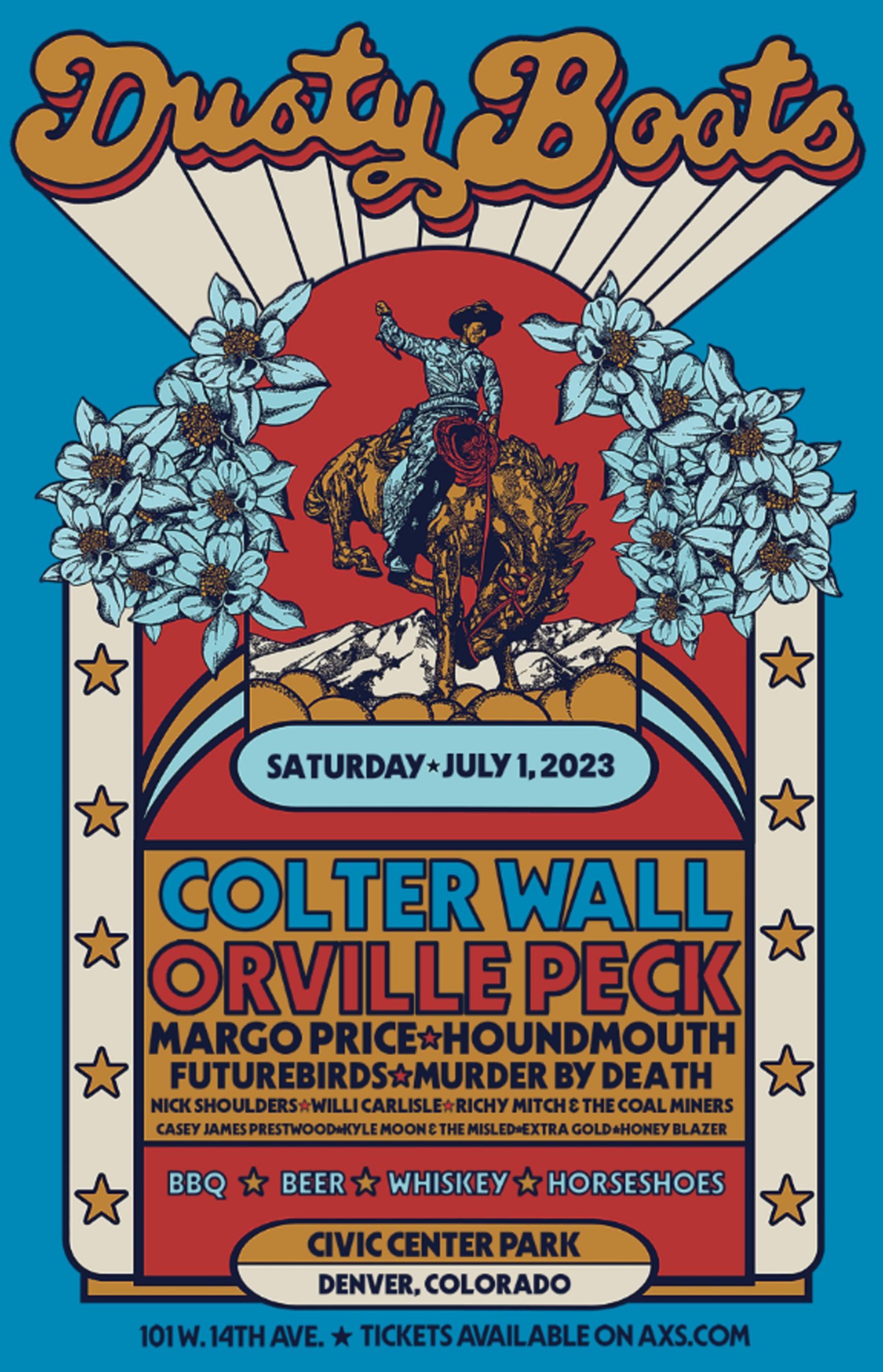 DUSTY BOOTS live for the first time at Civic Center Park on Saturday, July 1, 2023