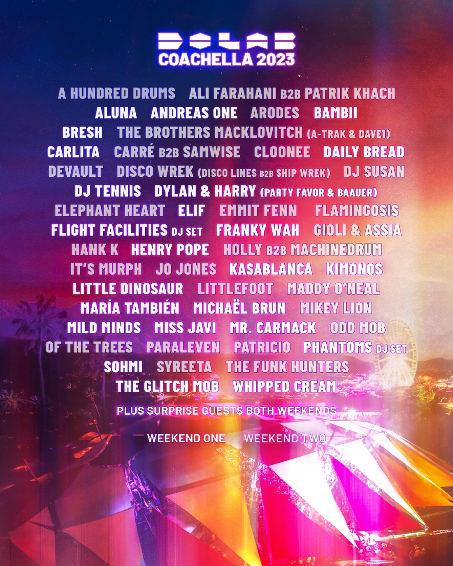 Do LaB Unveils Artist Lineup for 2023 Stage at Coachella Valley Music and Arts Festival