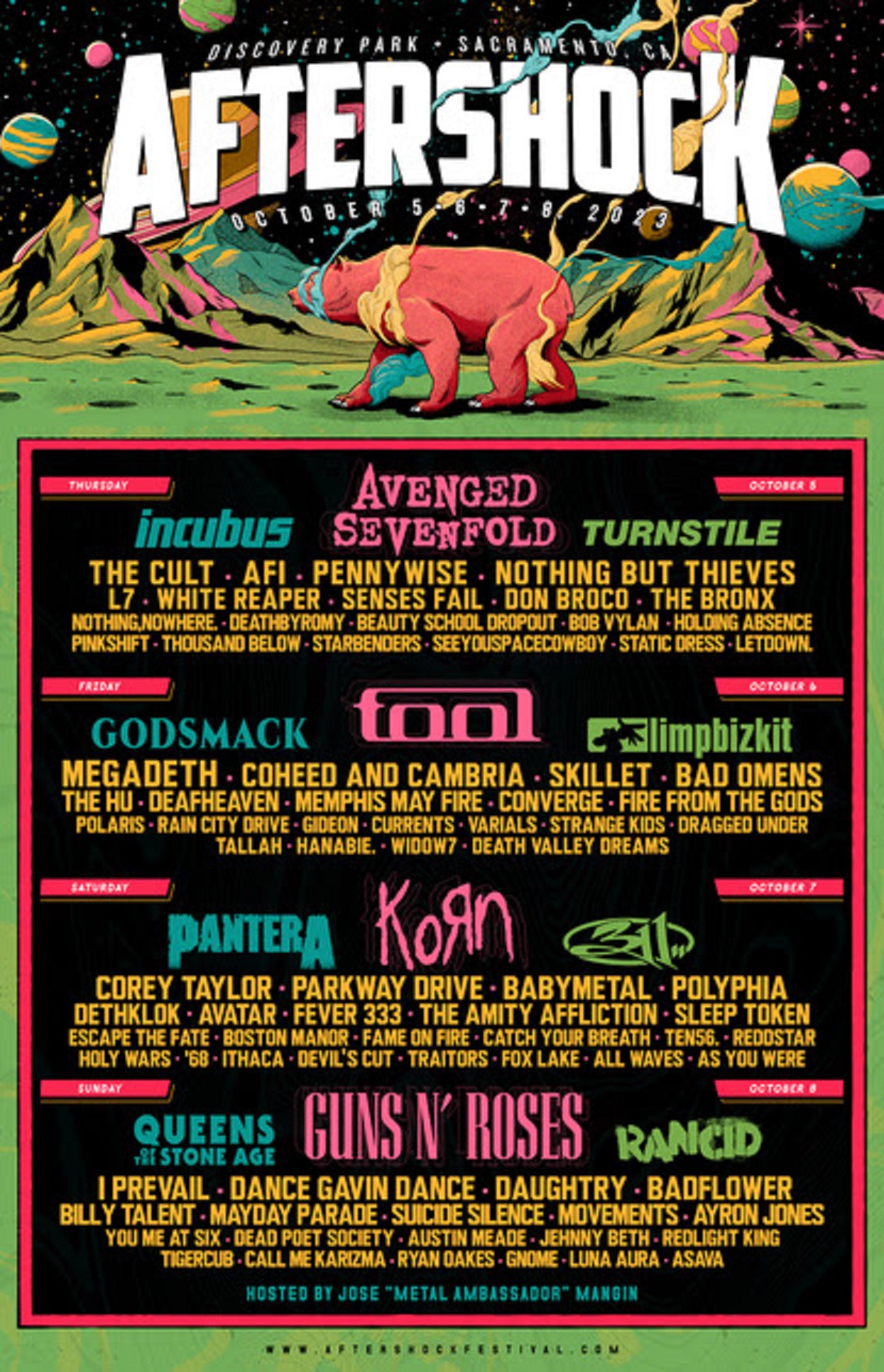 Guns N’ Roses, Tool, Avenged Sevenfold, Korn & 90+ More Bands Announced For Aftershock 2023