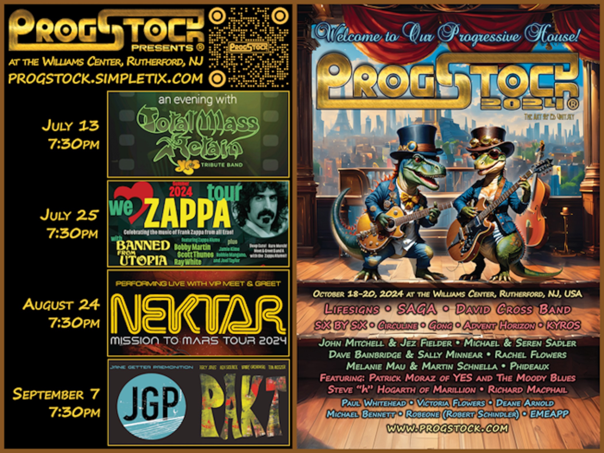 ProgStock 2024, International Progressive Rock Festival, at the Williams Center, Rutherford, NJ, October 17-20, 2024