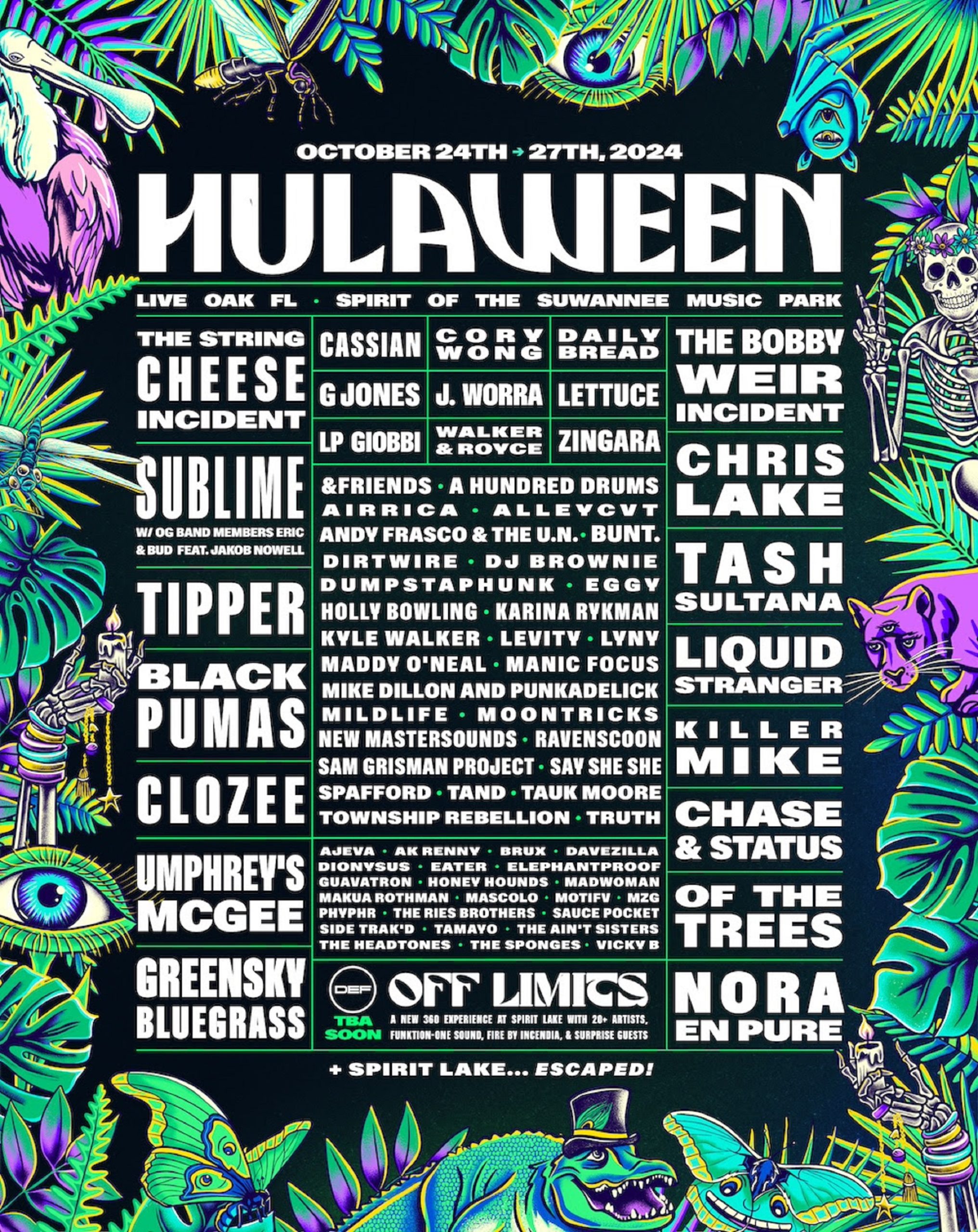 Suwannee Hulaween announces a monster, multi-genre lineup for historic 11th annual edition