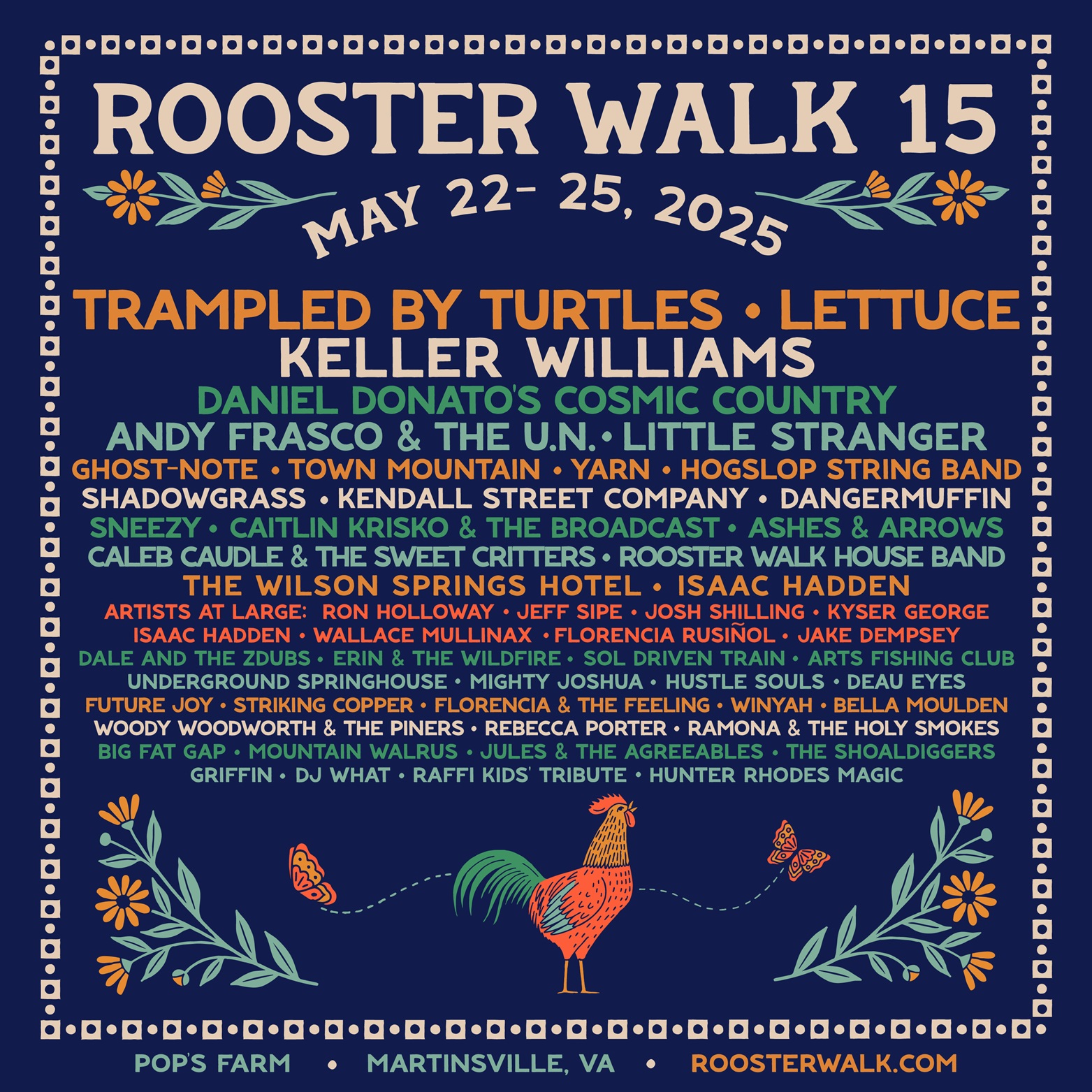 Lettuce, Keller Williams and 26 more names finalize Rooster Walk 15 Music & Arts Festival band lineup