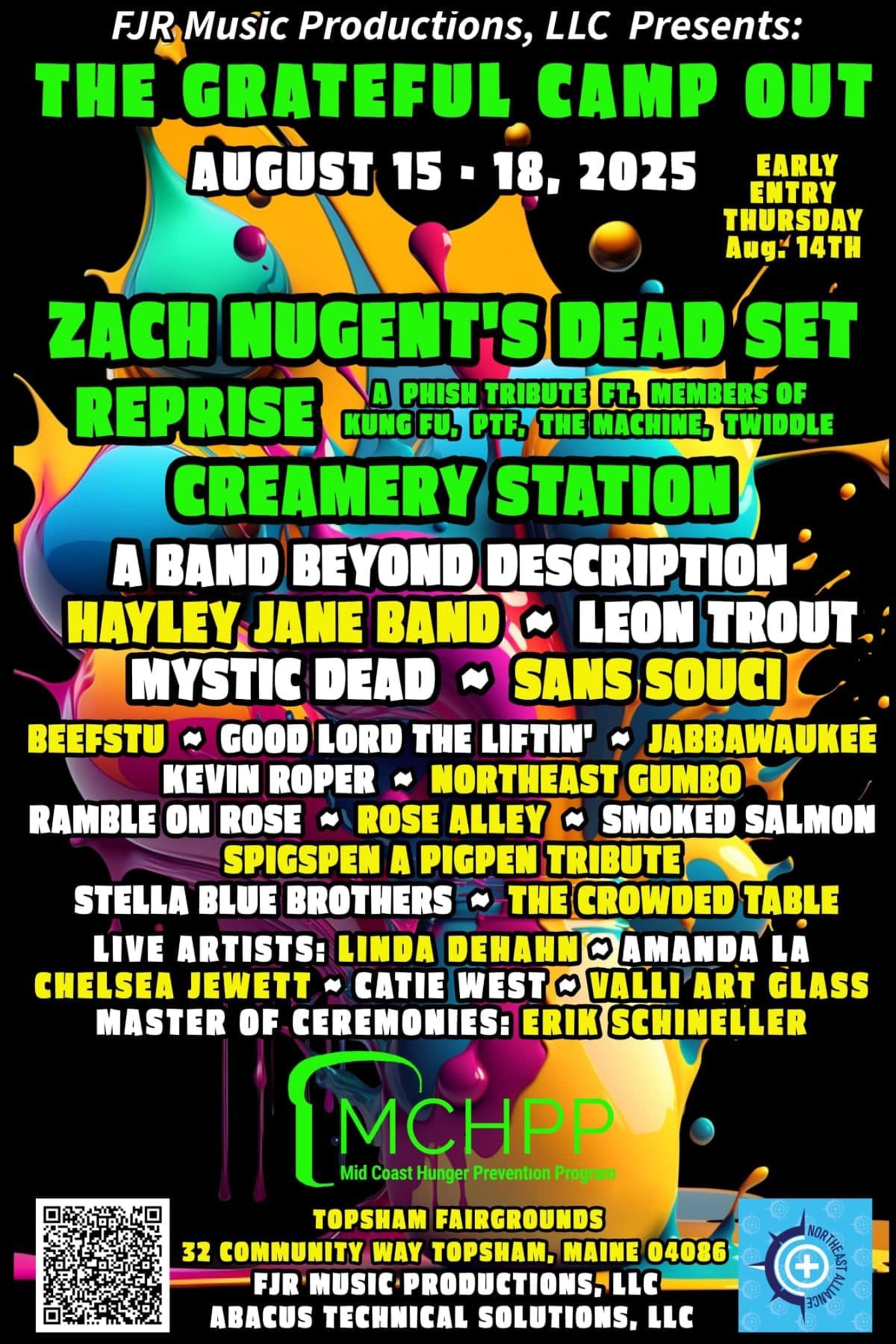 “The Grateful Camp Out” Music & Arts Festival – August 15–18, 2025
