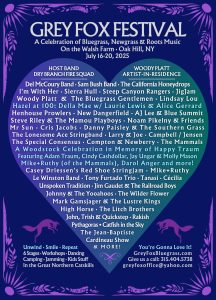 Grey Fox Bluegrass Festival Announces Lineup for This Summer’s Gathering In Oak Hill, NY, July 16-20