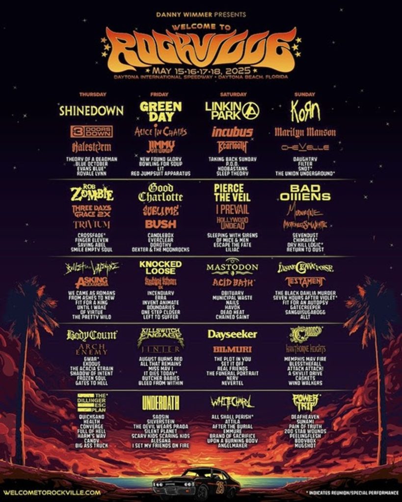 Danny Wimmer Presents Unveils Music Set Times for Welcome To Rockville 2025