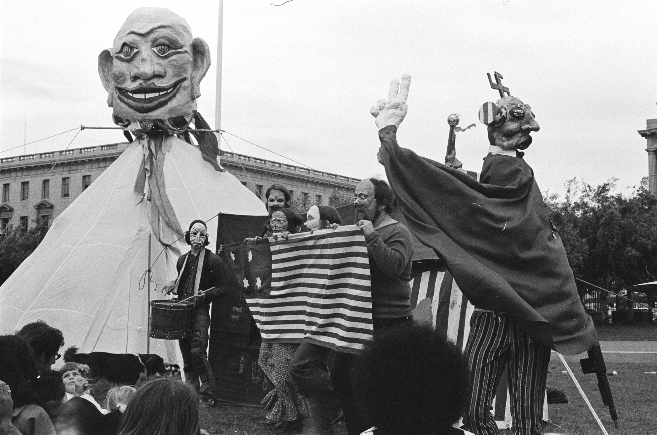 Street Theater by the Diggers in San Francisco, circa 1966. Photo by Chuck Gould