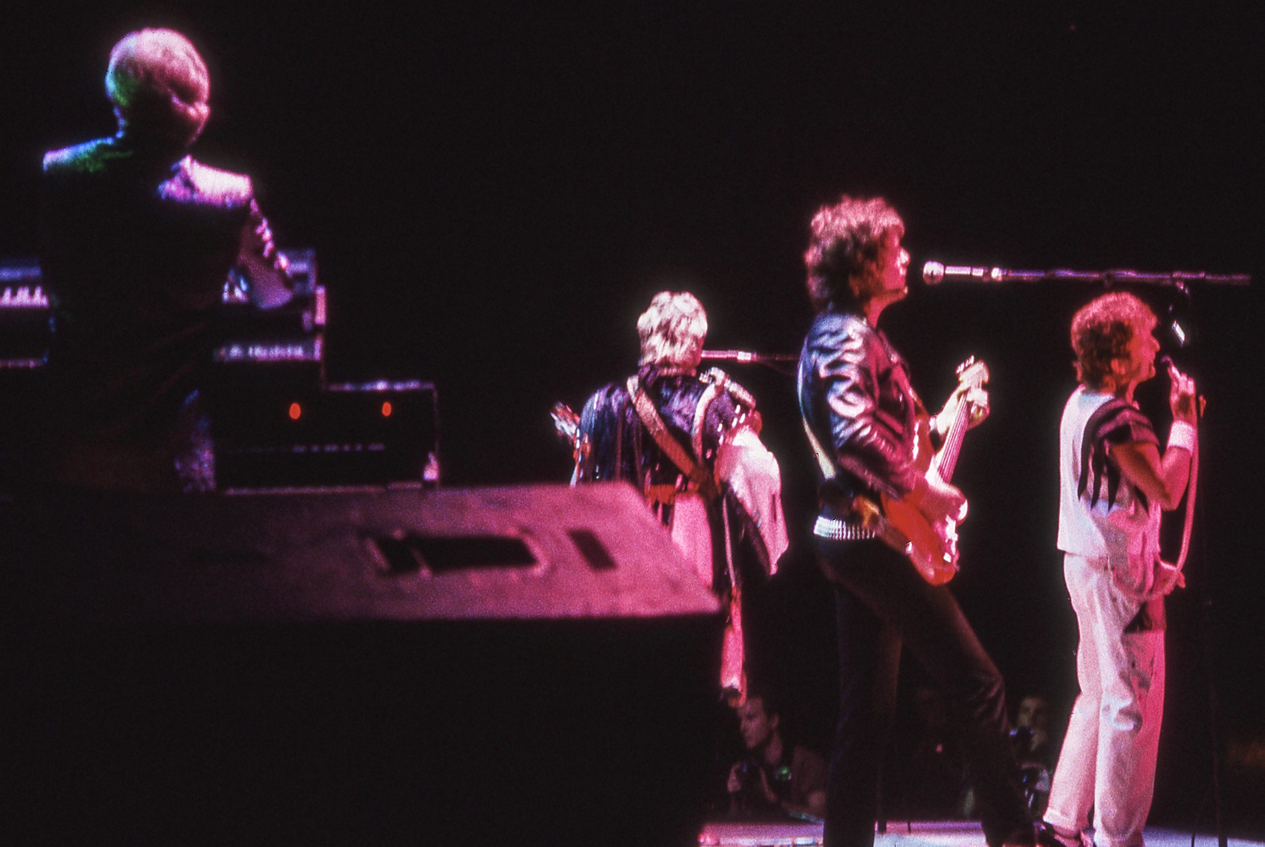 Tony Kaye, Chris Squire, Trevor Rabin & Jon Anderson of Yes live in 1984 | Photo: Sam A. Marshall | Cincinnati OH