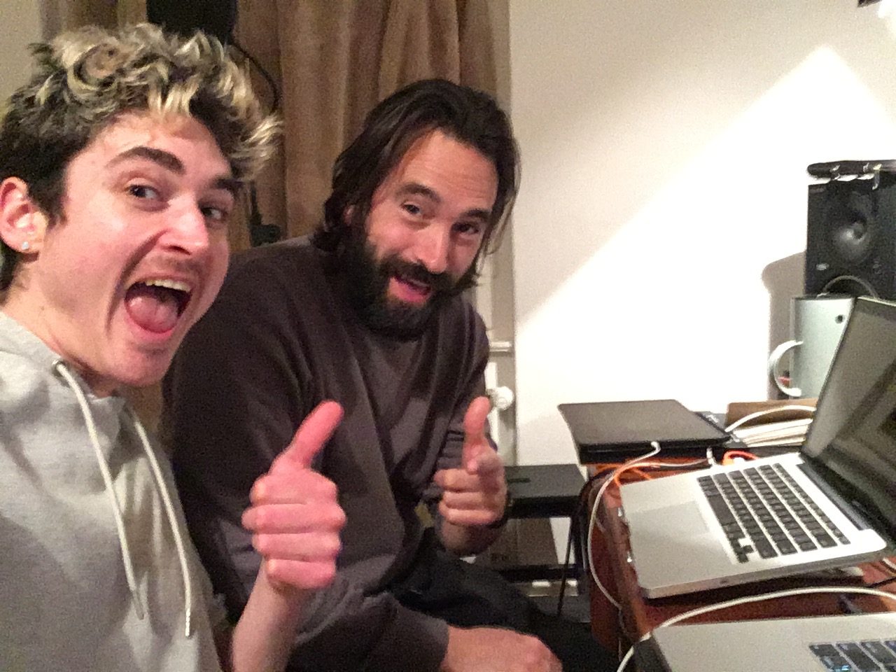 recording session with collaborator Espin in Berlin