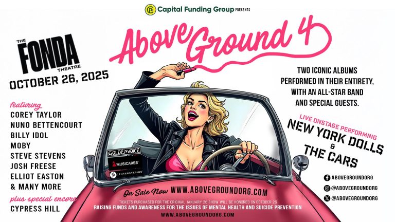 Initial “ABOVE GROUND 4” Line-Up Includes Elliot Easton Of The Cars, Billy Idol, Corey Taylor, Josh Freese, Moby, Nuno Bettencourt, And Steve Stevens, Plus Special Guests Cypress Hill